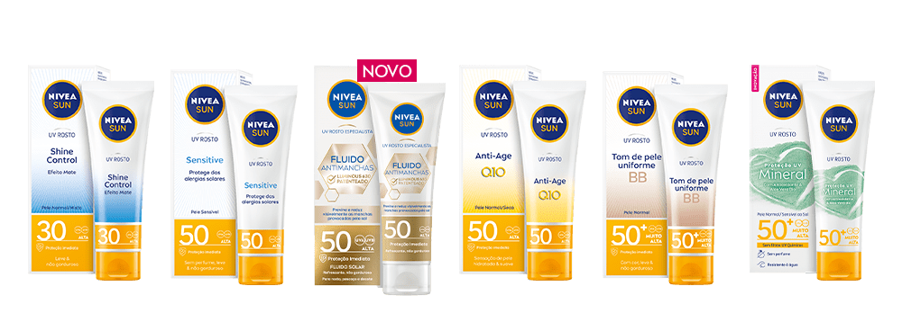 produtos NIVEA SUN para rosto