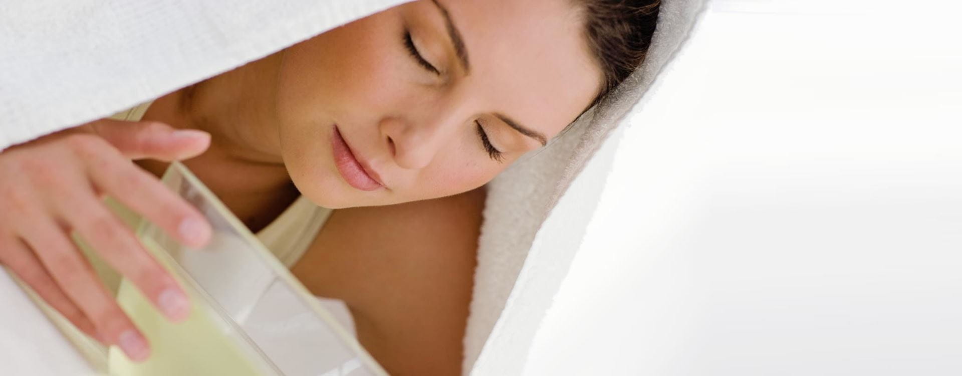 mulher a tomar banho de vapor