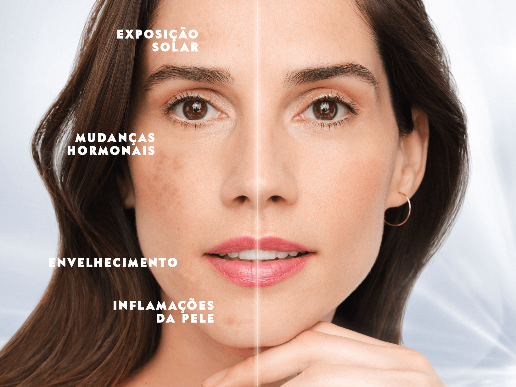 Diferença nas manchas do rosto com Luminous