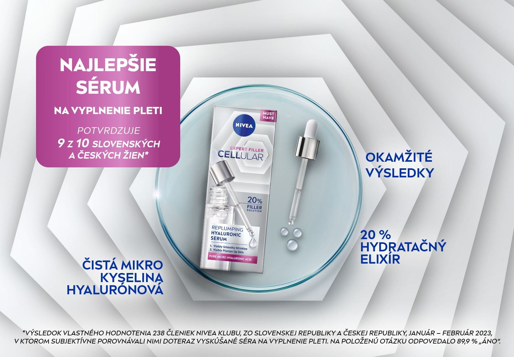 Balenie séra s kyselinou hyalurónovou od Nivea
