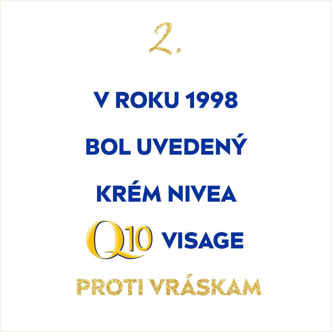 V ROKU 1998 BOL UVEDENÝ KRÉM NIVEA VISAGE Q10 PROTI VRÁSKAM