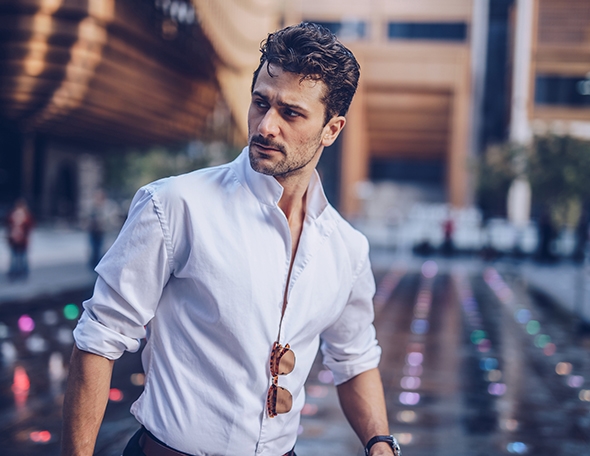 Nivea men walking on the street