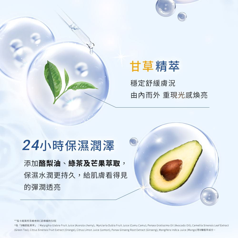 甘草精萃、24小時保濕潤澤