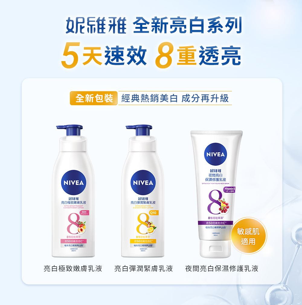 5天速效 8重透亮 經典熱銷美白 成分再升級